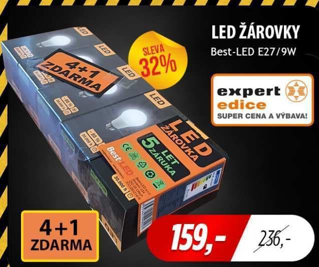5 LED žárovek, E27, 60W