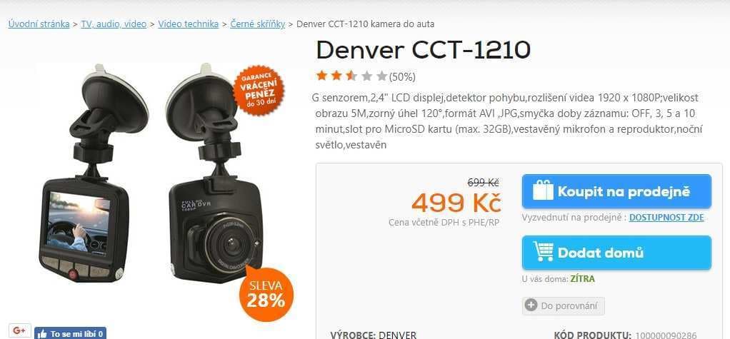Autokamera Denver CCT-1210 