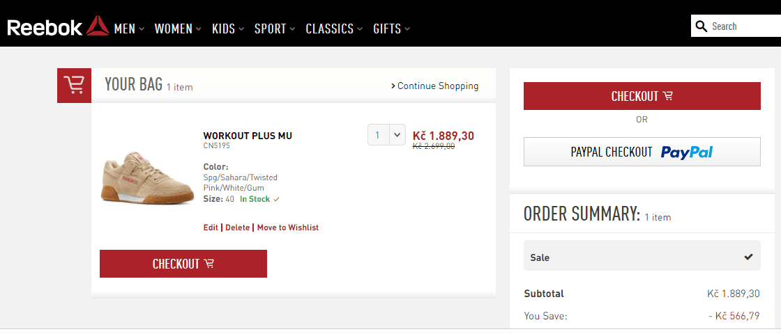 Reebok slevový kód -30% (i outlet)