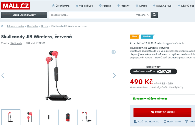 Sluchátka Skullcandy JIB Wireless