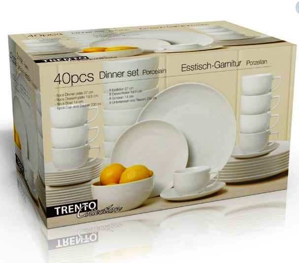 40 dílný porcelánový jídelní set Trento