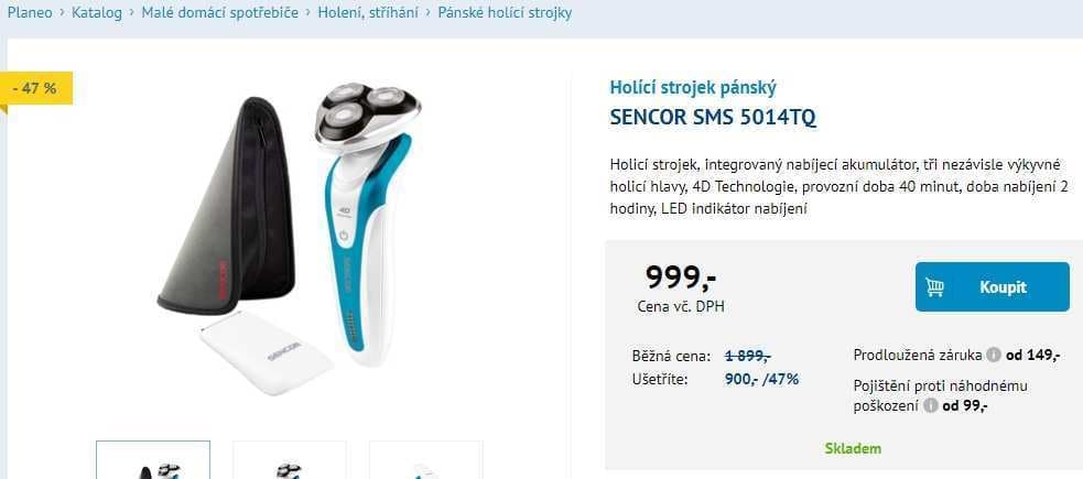 Pánský holící strojek Sencor