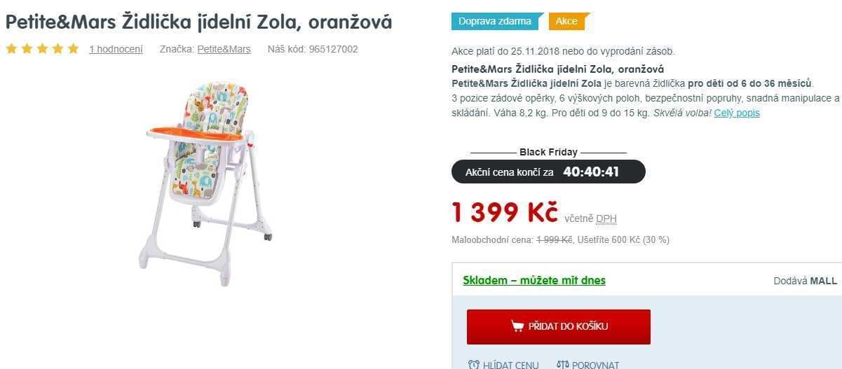 Dětská jídelní židlička Petite&Mars Zola