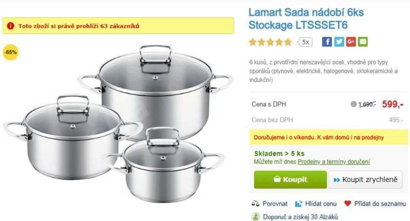 6 dílná sada nádobí Lamart Stockage