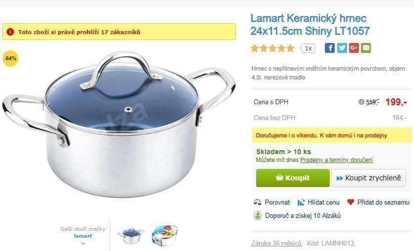 Hrnec Lamart LT1057, 4,8 litru, poklice