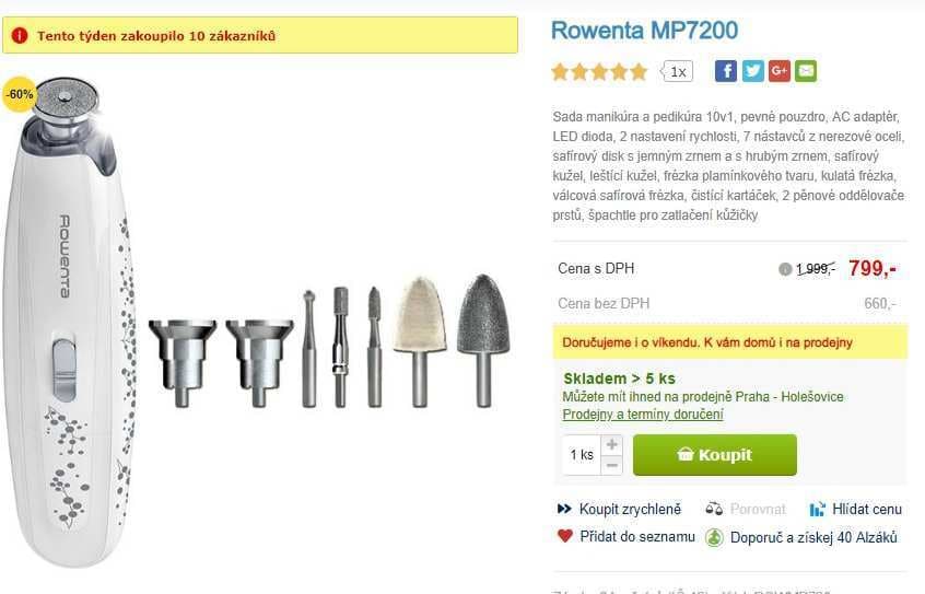 Sada na manikúru a pedikúru Rowenta MP7200