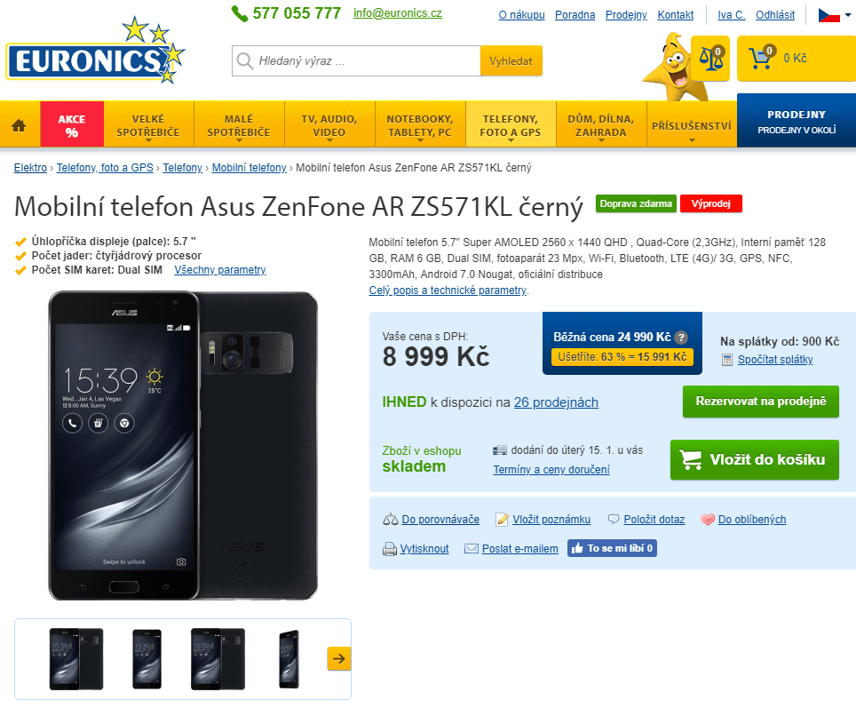 Asus, 8x 2,35GHz, 6GB RAM, 5,7"