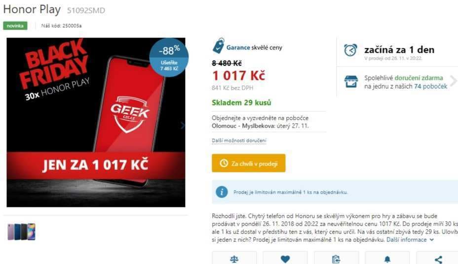 Honor Play, 8x 2,36GHz, 4GB, 6,3", NFC