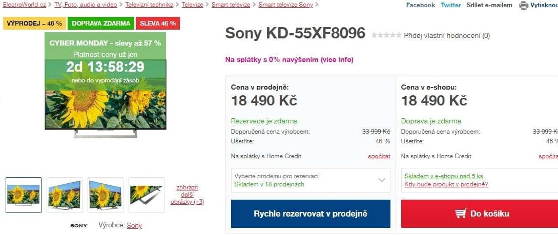 Ultra HD TV, HDR, Smart, 139 cm, SONY