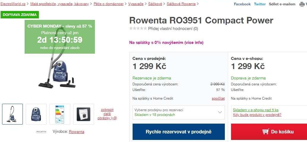 Sáčkový vysavač Rowenta