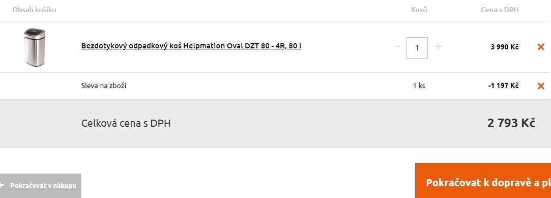 Odpadkový koš Helmation, senzor, 80 litrů