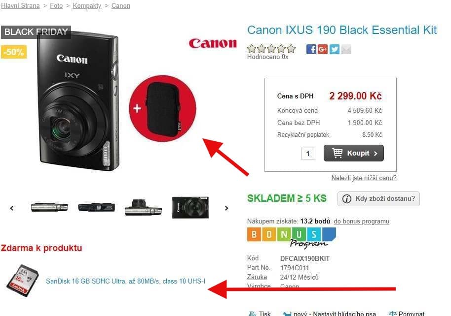 Canon Ixus 190, 20MPx, wifi, NFC, stabilizace