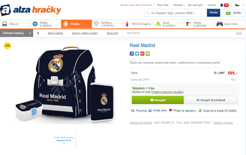 Školní set Karton P+P Real Madrid