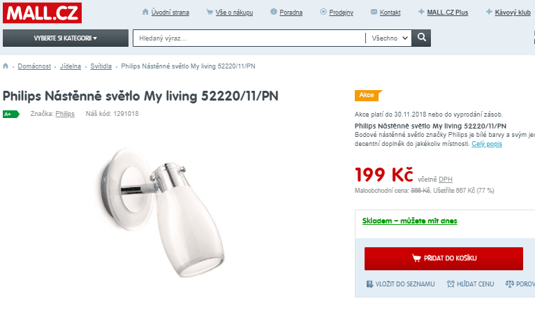 Nástěnné světlo Philips 52220/11/PN