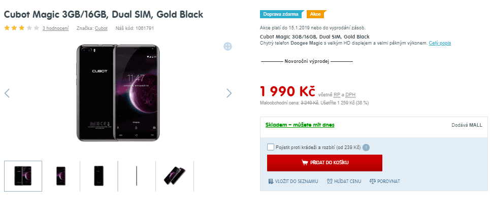 Cubot, 4x 1,3GHz, 3GB RAM, 5", LTE