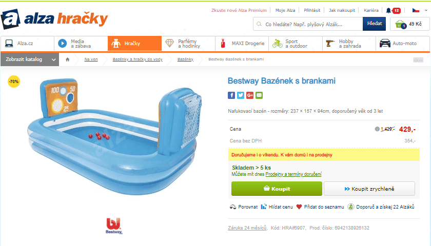Bazének s brankami Bestway 54170