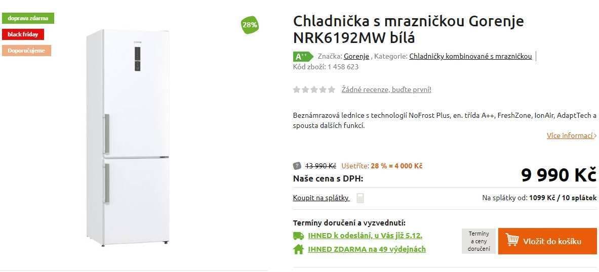 Lednice Gorenje, IonAir, A++, 185cm