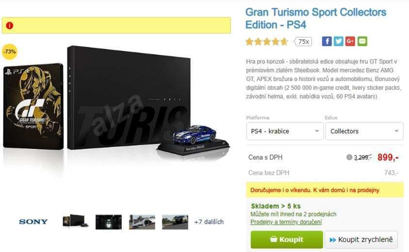 Sběratelská edice PS4 Gran Turismo Sport 