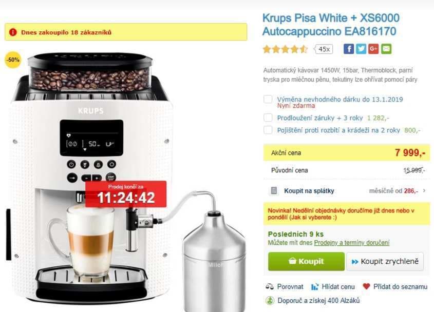 Espresso Krups Pisa + dárek