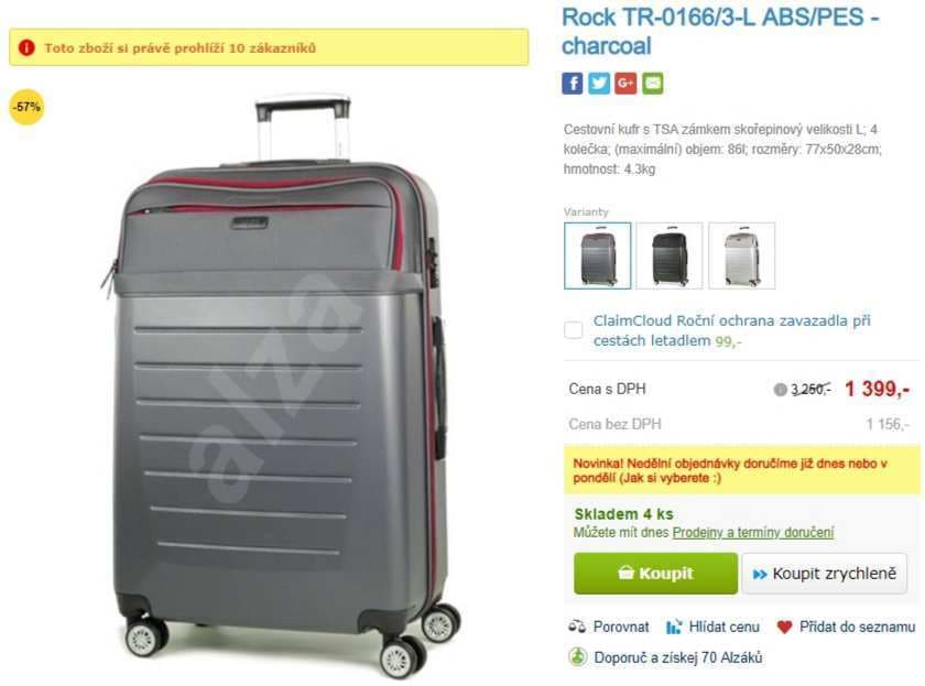 Kufr Rock, L, 86 litrů