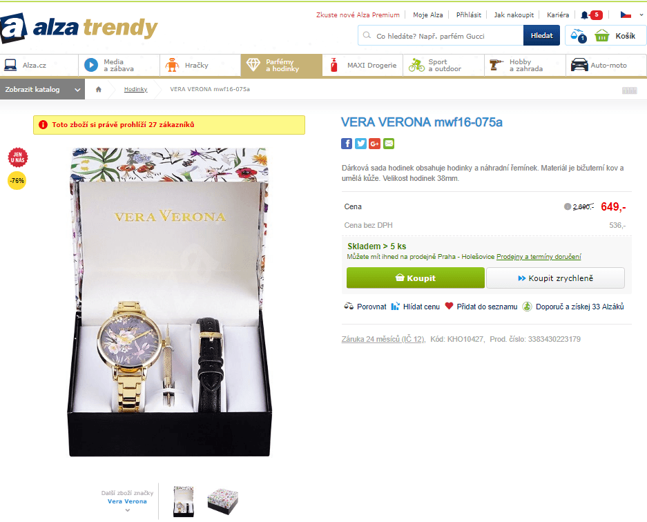 Dárková sada hodinek Vera Verona mwf16-075a