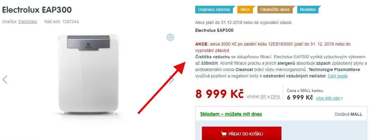 Čistička vzduchu Electrolux, 4 filtrace