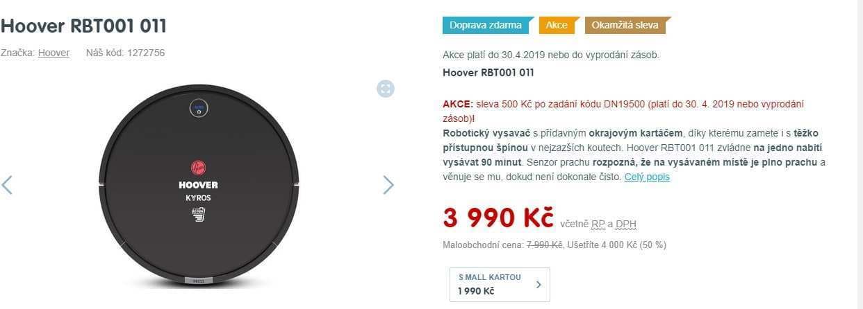 Robotický vysavač Hoover Kyros