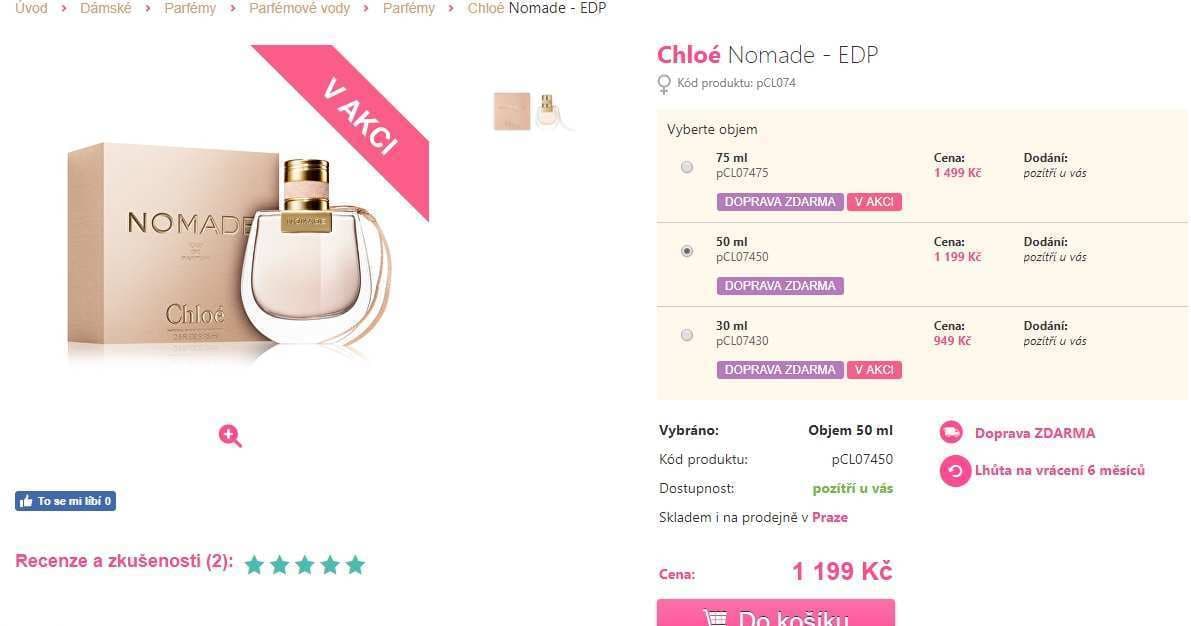 Dámský parfém Chloe Nomade 50 ml 