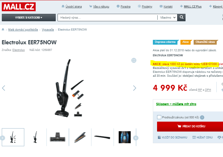 Bezsáčkový vysavač 2v1 Electrolux 