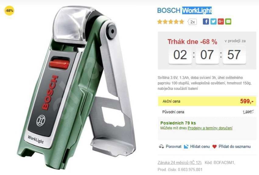 Aku LED světlo Bosch Worklight