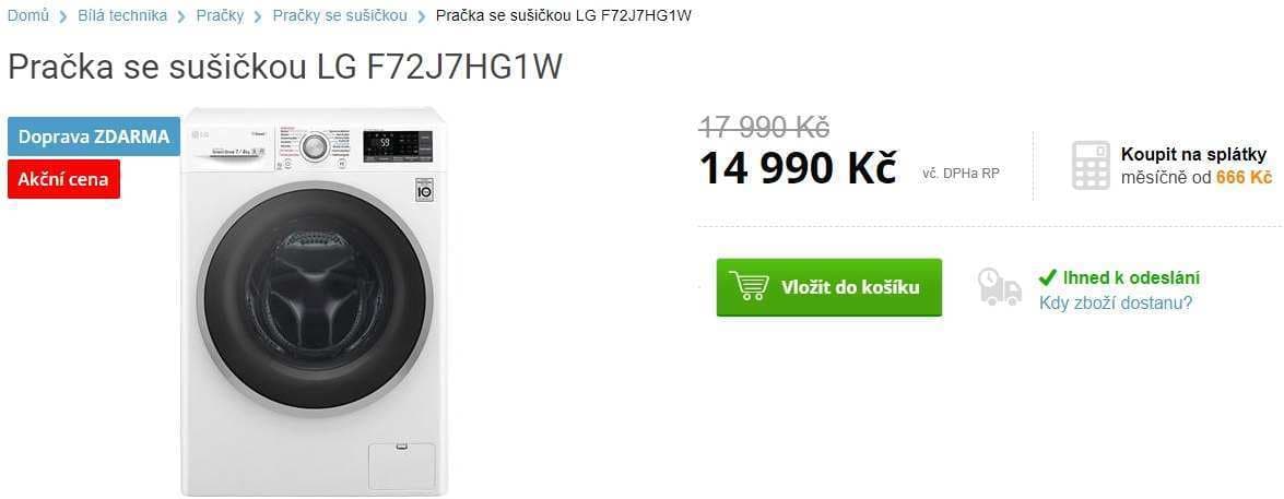 Pračka se sušičkou LG, 7/4kg, 1200 ot., Wifi