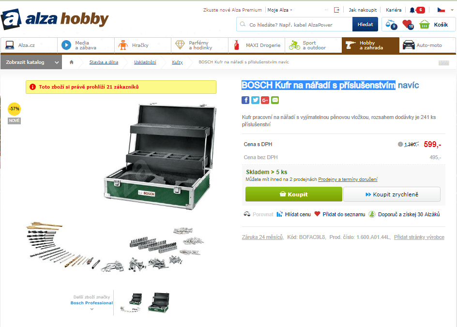 Kufr na nářadí s příslušenstvím Bosch