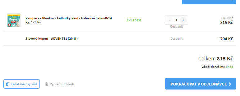 Plenkové kalhotky Pampers Pants 4, 176 ks