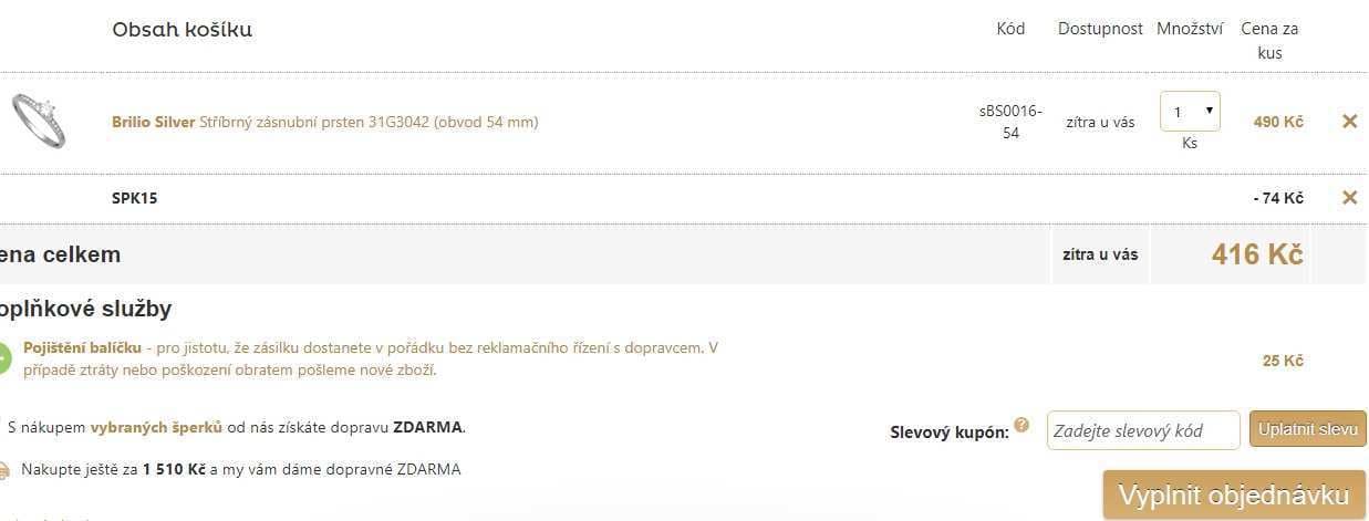 Výprodej šperků + extra sleva 15%