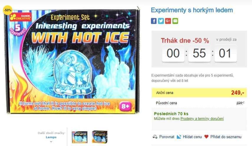 Experimentální sada s horkým ledem