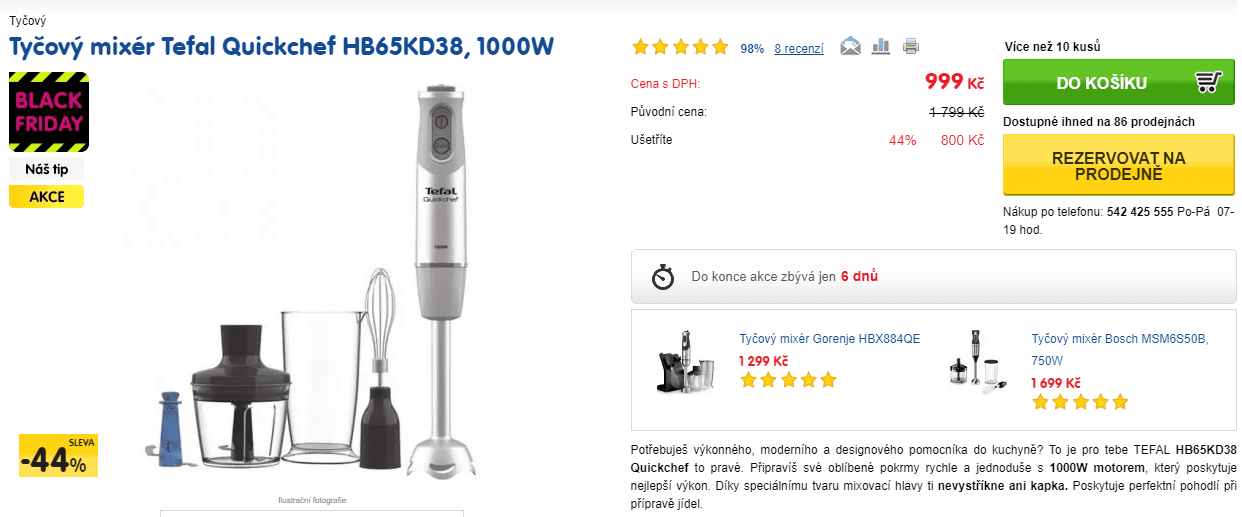 Tyčový mixér TEFAL Quickchef 