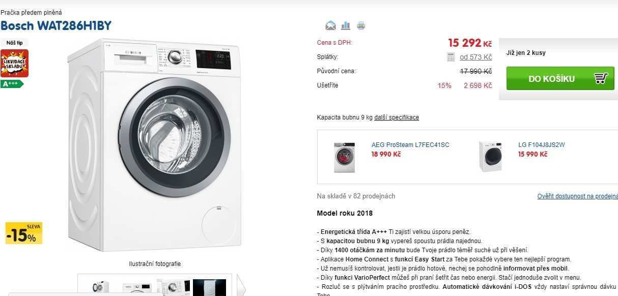 Pračka BOSCH, 9kg, 1400 ot., A+++
