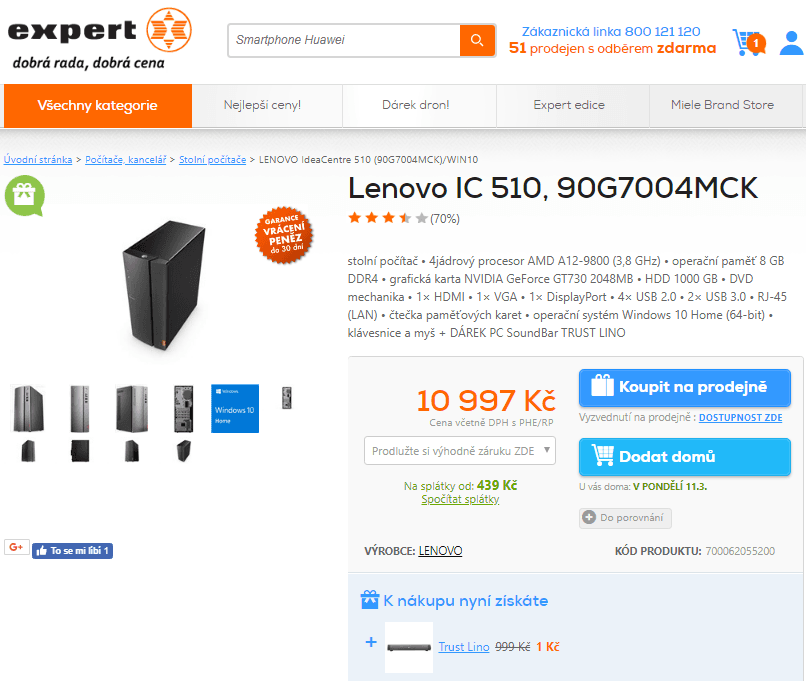 PC Lenovo, až 4,2GHz, 8GB RAM, 2GB Nvidia