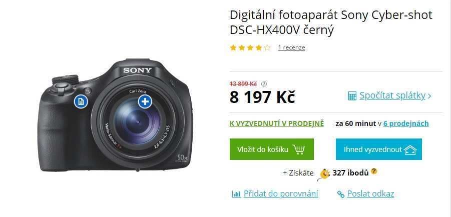 Sony HX400, 20,4MPx, 50x zoom, Wifi, NFC