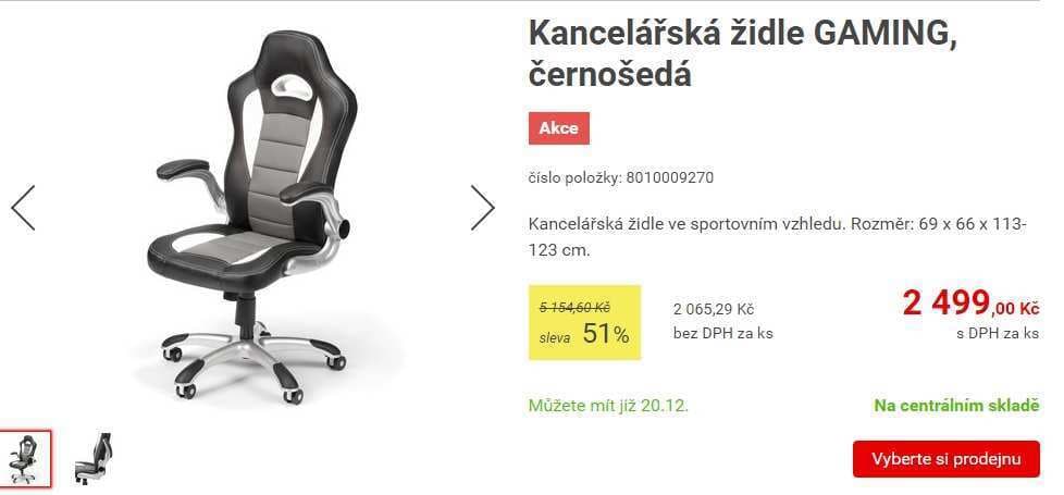 Kancelářská židle Gaming