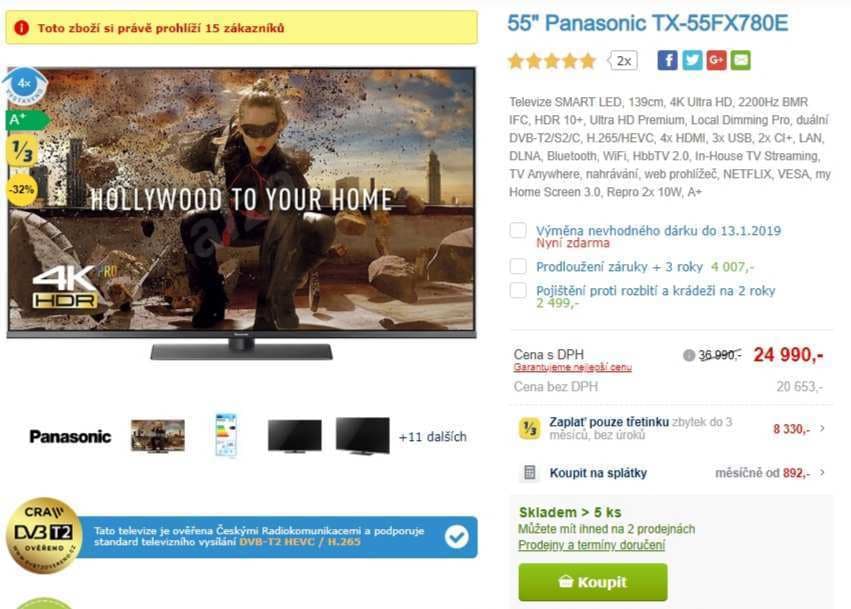 Ultra HD Smart TV, HDR, 139cm, Panasonic