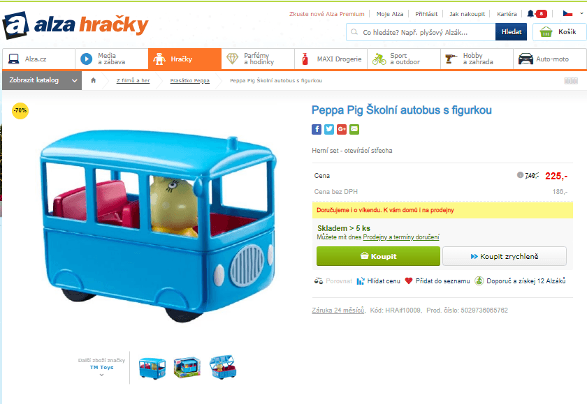Peppa Pig Školní autobus s figurkou