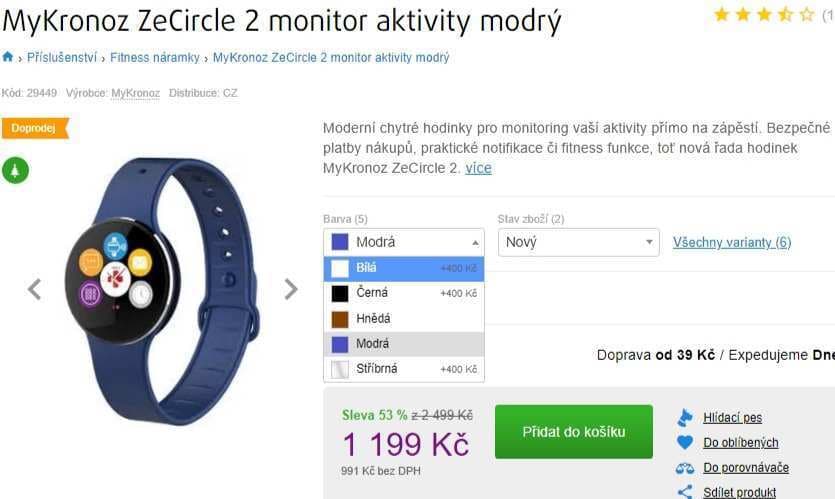 Chytrý náramek MYKRONOZ ZeCircle 2