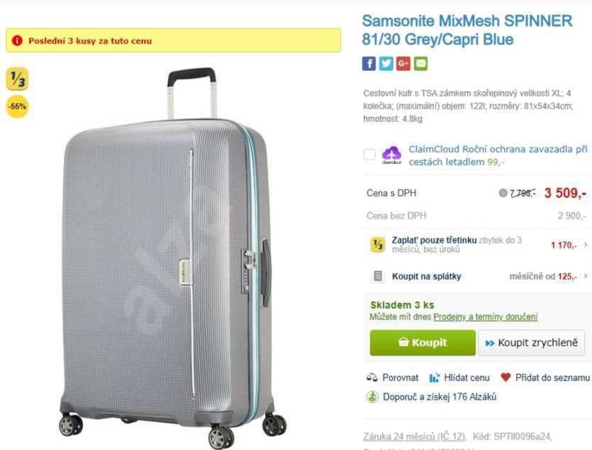 Samsonite MixMesh spinner, 122 litrů