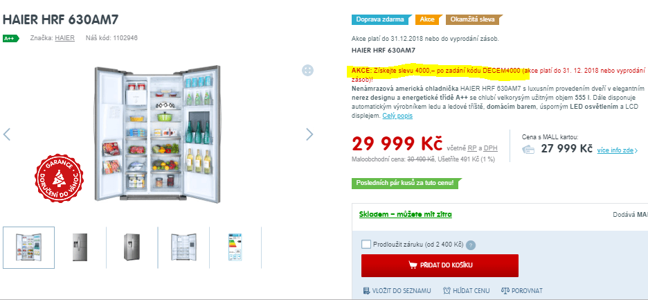 Americká lednice Haier, A++, No Frost, 555l