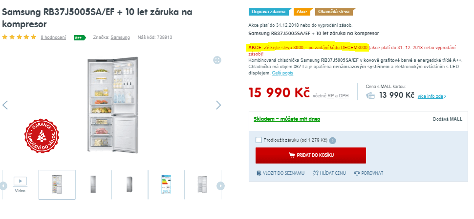 Komb. chladnička Samsung, A++, No Frost