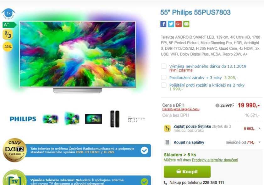 Ultra HD Smart TV, HDR, 138cm, Ambilight, Philips
