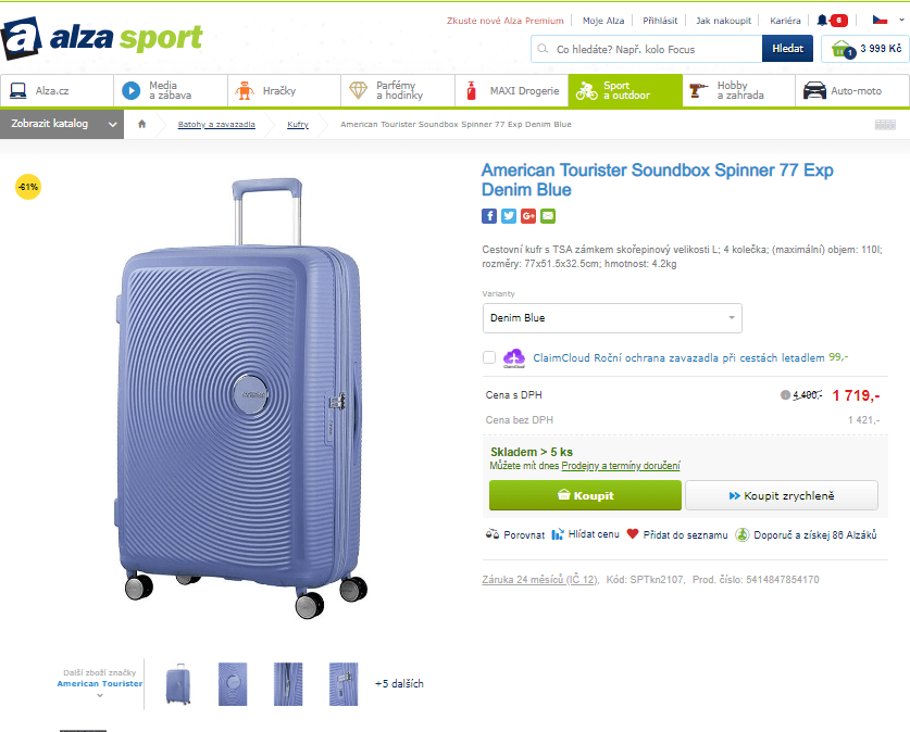 Kufr American Tourister Soundbox Spinner 77