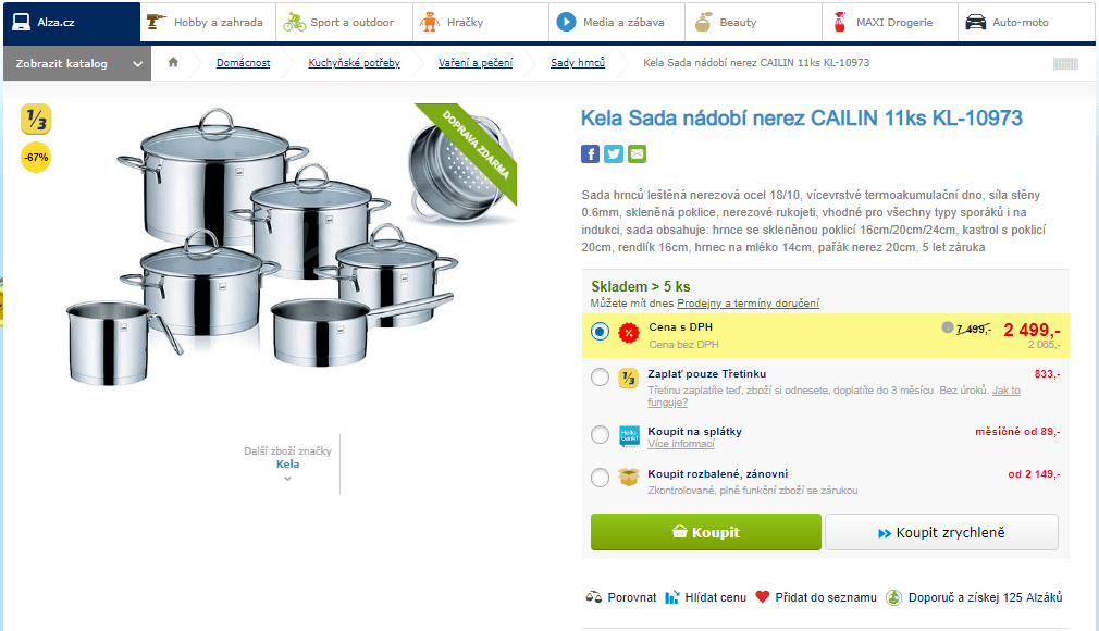 Sada nerez nádobí Kela Cailin 11 ks