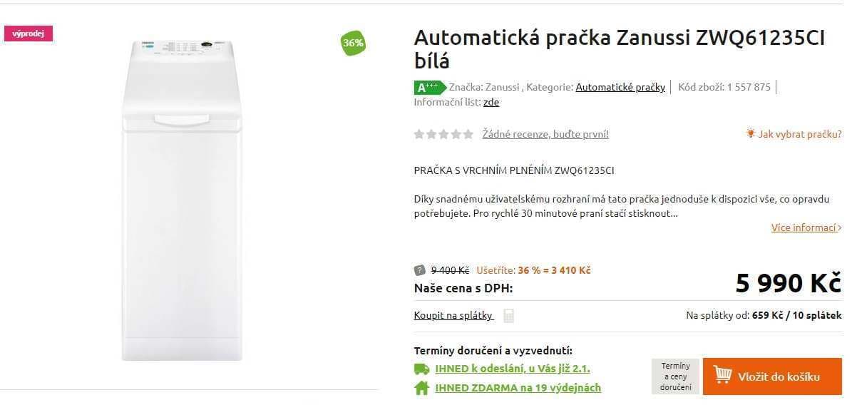 Zanussi, 6kg, 1200 otáček, A+++